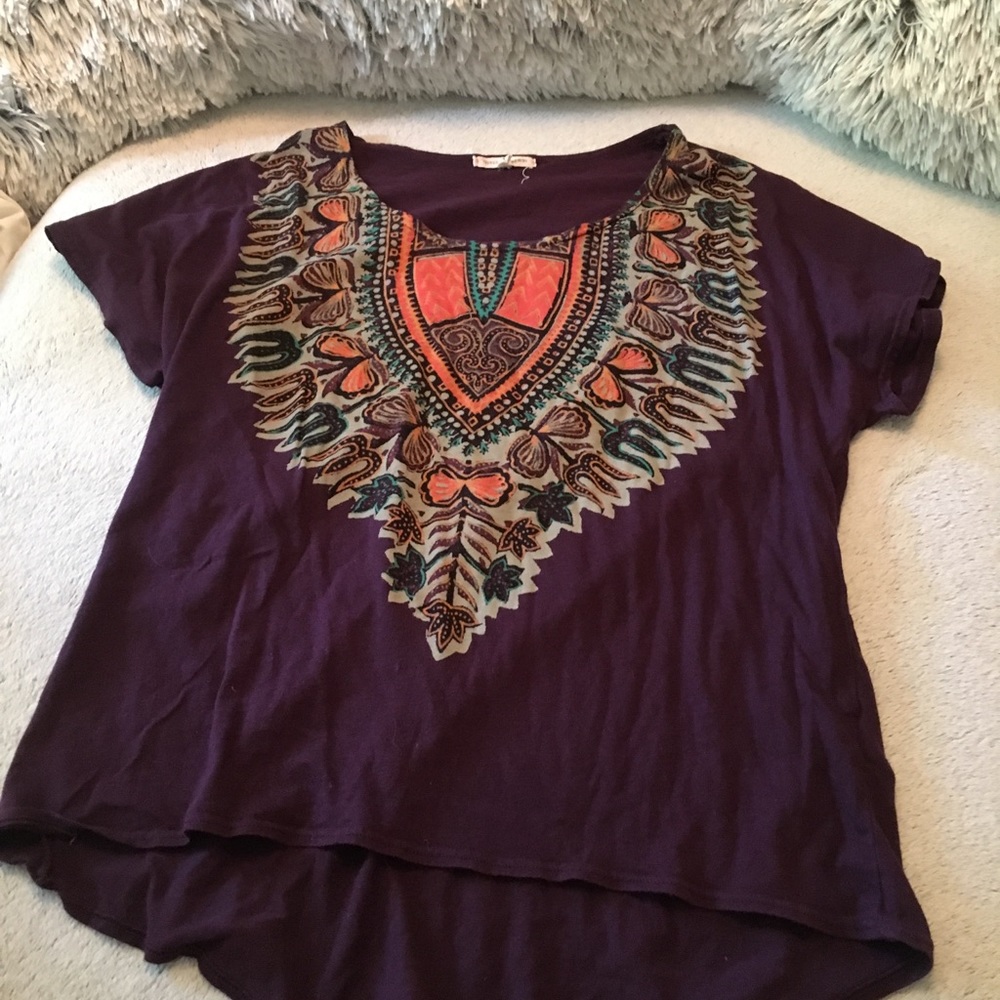 Urban Outfitters Maroon Tribal T-Shirt
